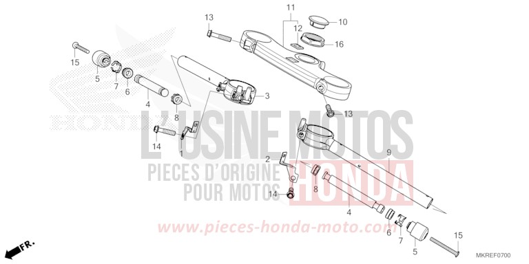 TUYAU DE GUIDON/PONT SUPERIEUR de CBR1000RR SP SP1 SP2 MAT PEARL MORION BLACK (NHC33) 2024